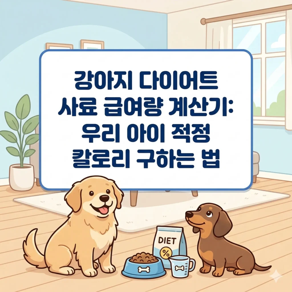 강아지 다이어트 사료 급여량 계산기 적정 칼로리 구하는 법 안내 이미지