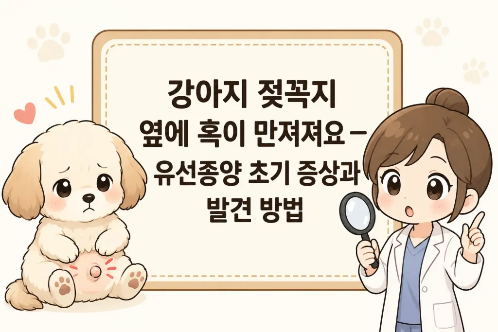 강아지 유선종양 초기 증상, 젖꼭지 주변 혹 발견 시 확인해야 할 사항 안내 이미지