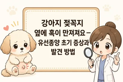 강아지 젖꼭지 옆에 혹이 만져져요 — 유선종양 초기 증상과 발견 방법