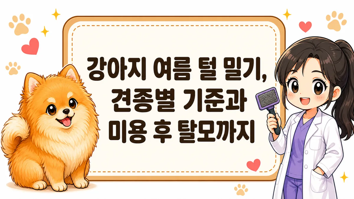 강아지 여름 털 밀기, 견종별 기준과 미용 후 탈모까지 안내하는 미우바우 블로그 썸네일