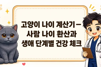 고양이 나이 계산기 — 사람 나이 환산과 생애 단계별 건강 체크