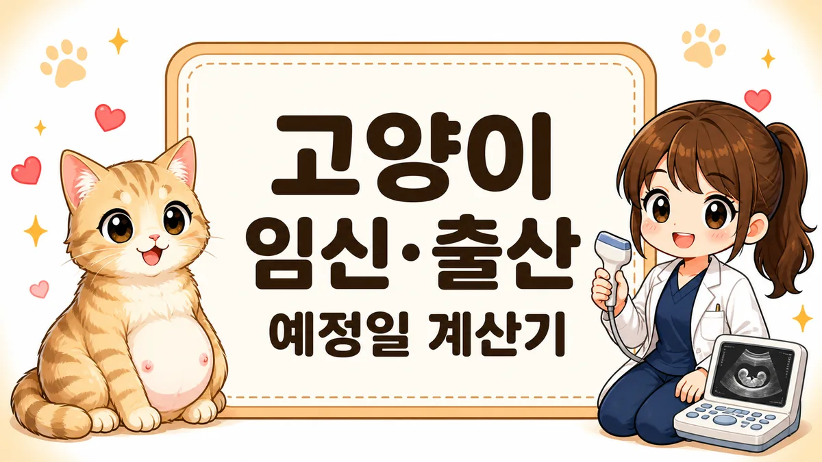 고양이 출산 예정일 계산기 - 교배일로 임신 확인 시기와 출산일 계산
