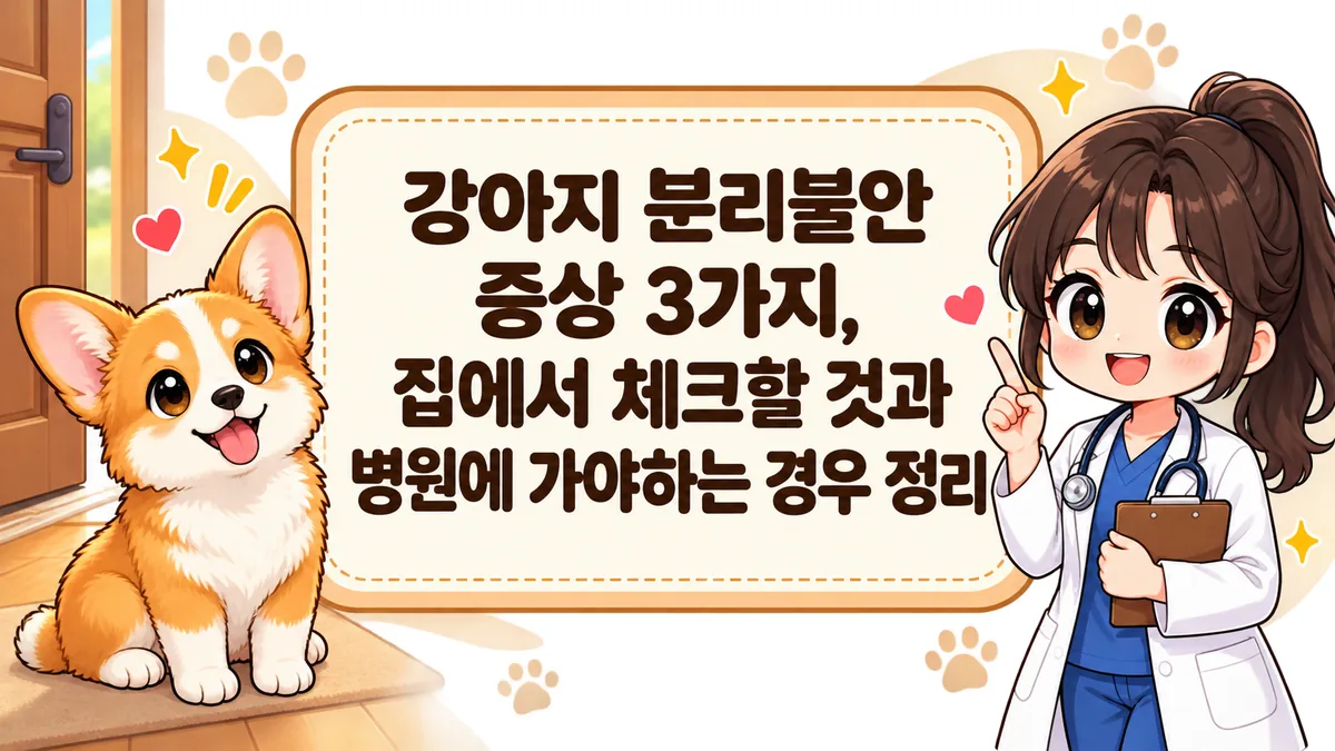 강아지 분리불안 증상을 확인하는 보호자와 반려견